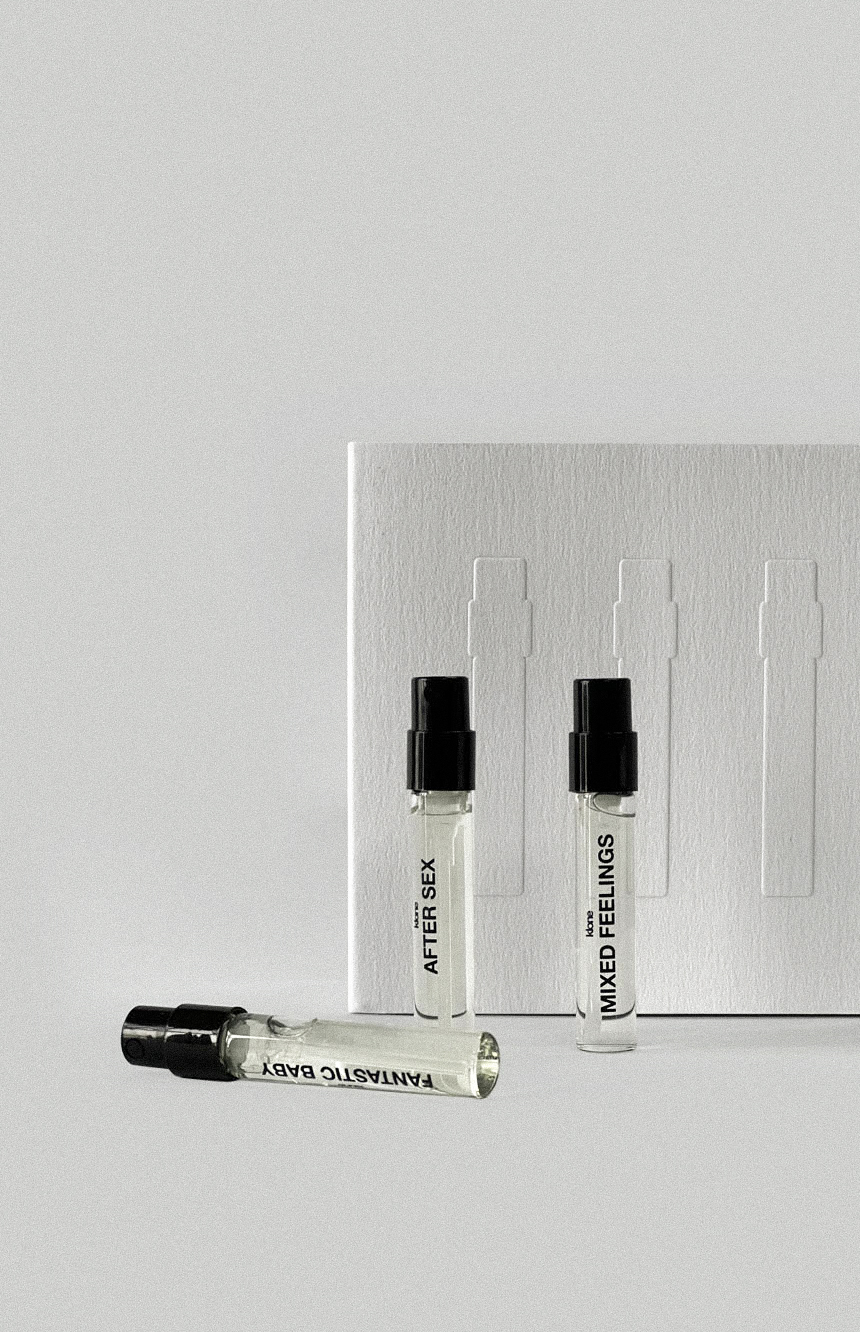 KLONE Discovery Set mobile banner with 2ml samples of our signature perfumes, ideal for discovering your perfect scent.